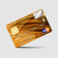 Realistic detailed credit card.